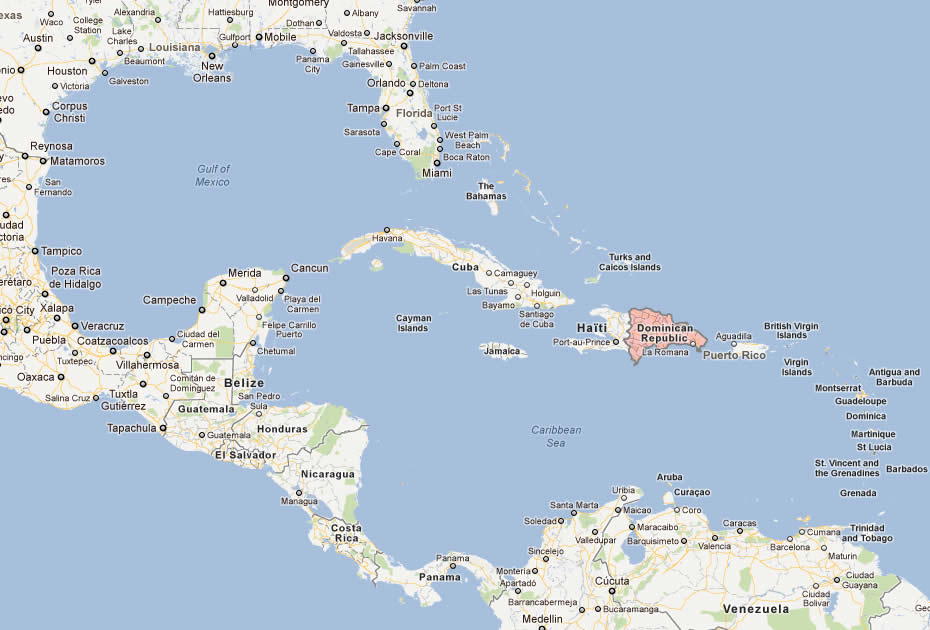 carte du Republique Dominiqueine caraibes